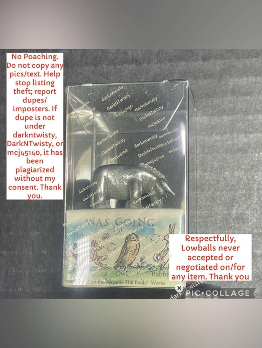 RARE VINTAGE BNIB Danforth Pewterers Pewter Eeyore Miniature Figurine Disney